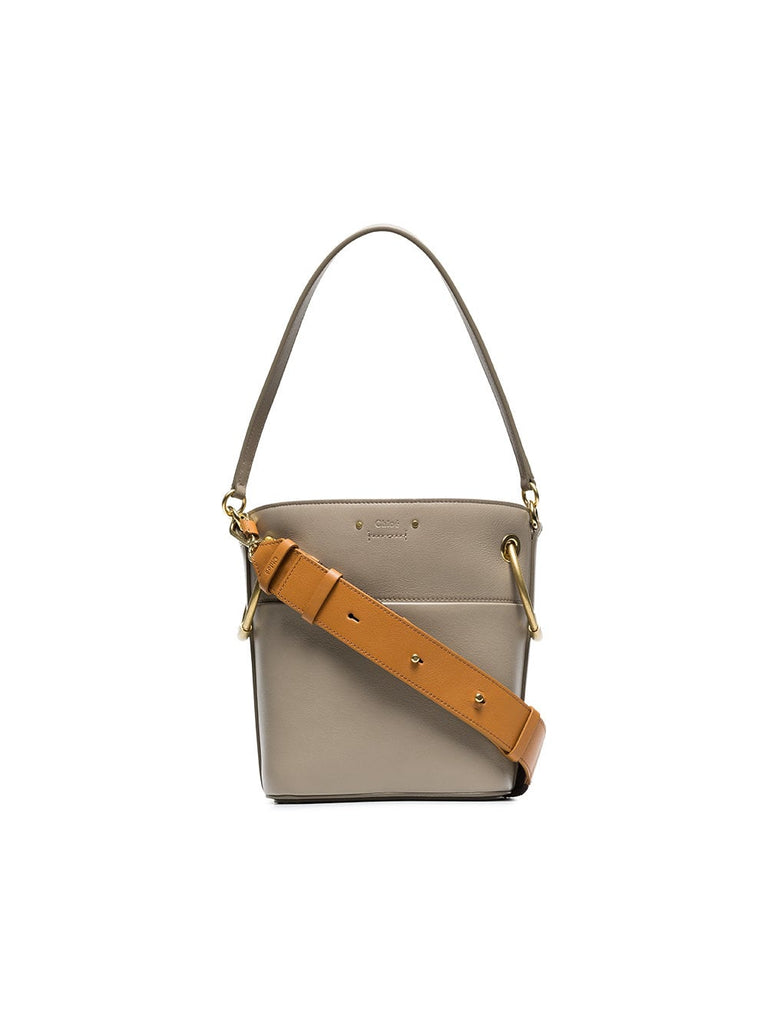 grey roy mini leather bucket bag