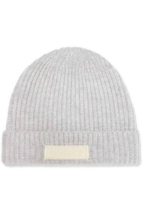 Ribbed cashmere beanie