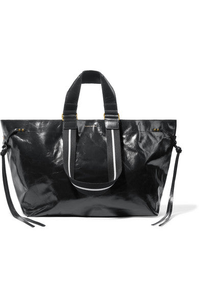 Wardy glossed-leather tote