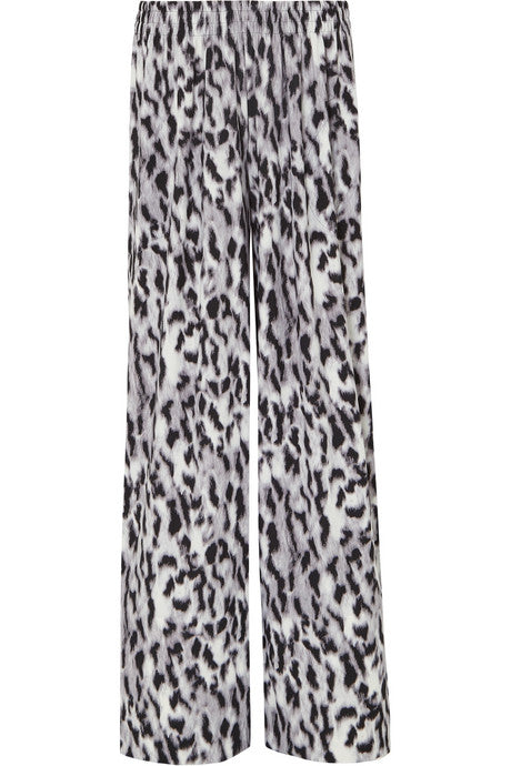 Elephant striped leopard-print stretch-jersey wide-leg pants