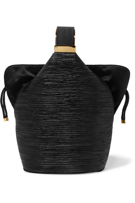 Kit mini satin-trimmed Lurex bucket bag