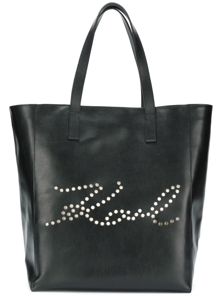 K/Signature Perforated shopper tote