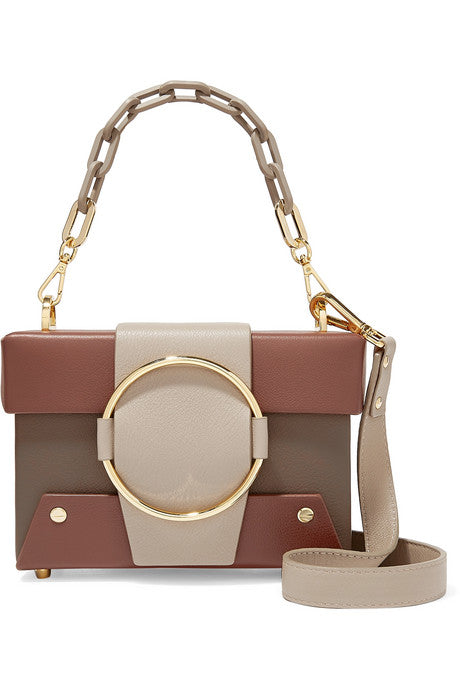 Asher small color-block textured-leather shoulder bag