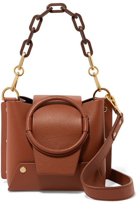 Delila mini textured-leather shoulder bag