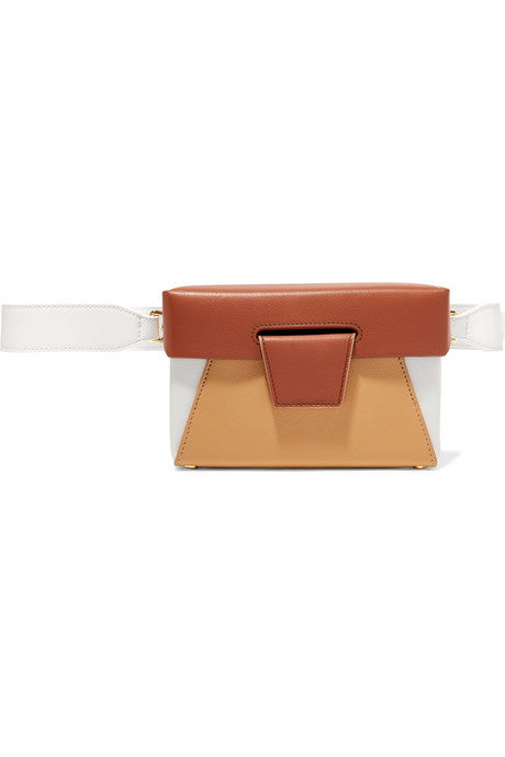 Lola color-block textured-leather belt bag