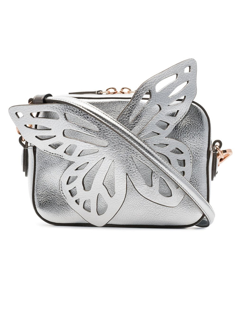 silver Butterfly leather cross-body bag