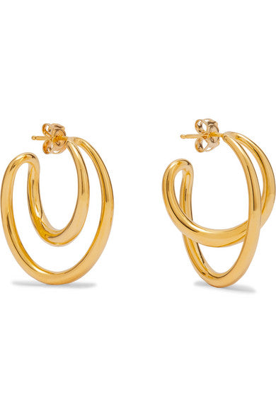 Initial gold vermeil hoop earrings