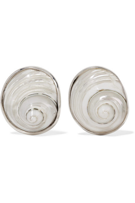 Silver shell earrings