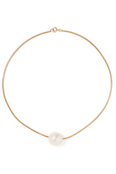 Gold vermeil pearl choker