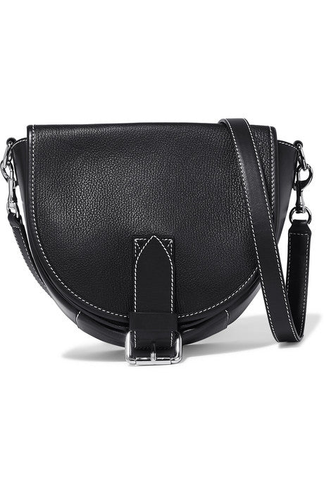 Bike small smooth and textured-leather shoulder bag