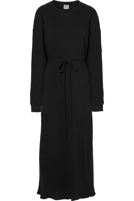 Shaw ribbed organic cotton-fleece dress