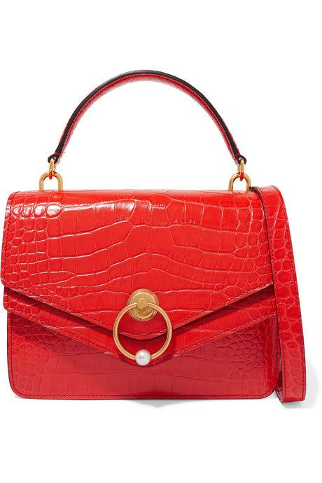 Harlow croc-effect leather tote