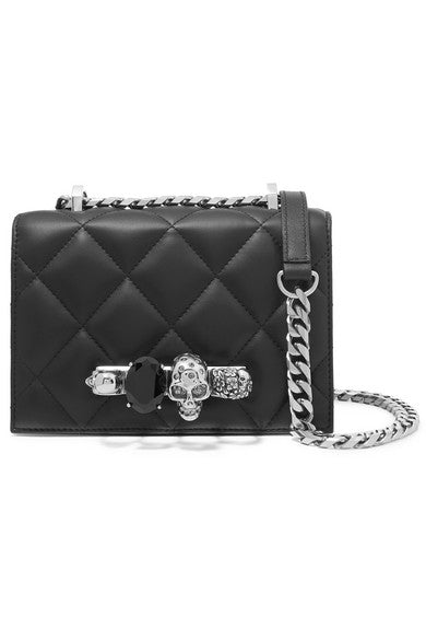 Jewelled Satchel small embellished quilted leather shoulder bag