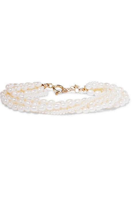 14-karat gold pearl bracelet