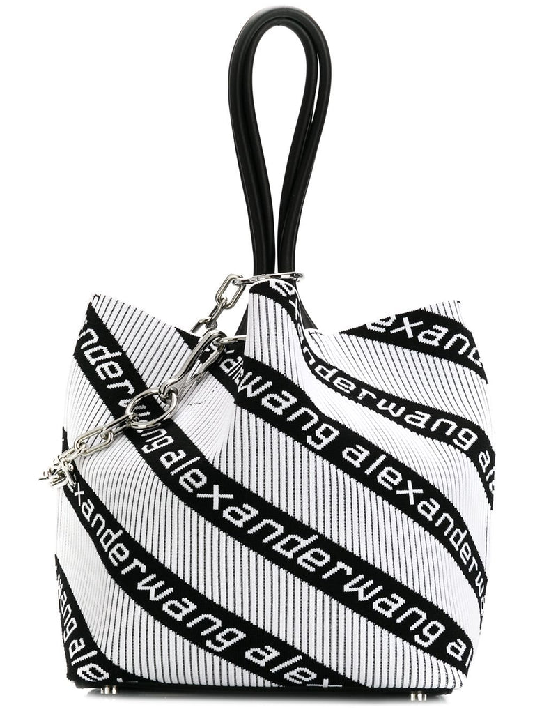 logo stripe tote bag