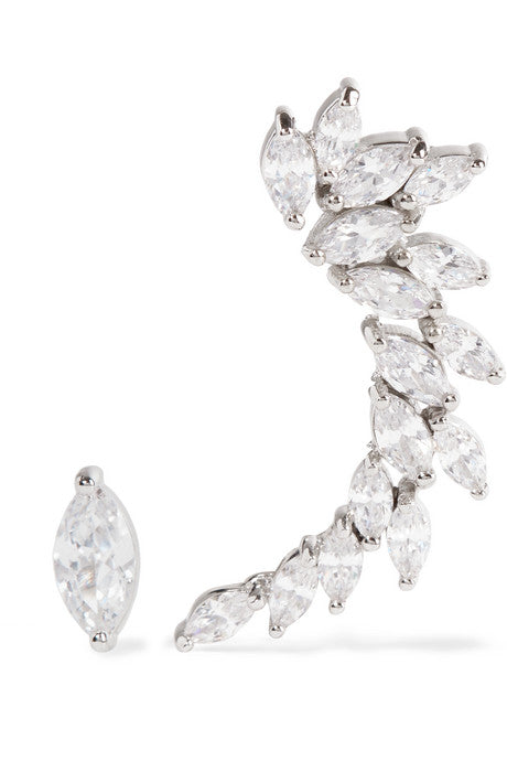 Silver-tone cubic zirconia earrings