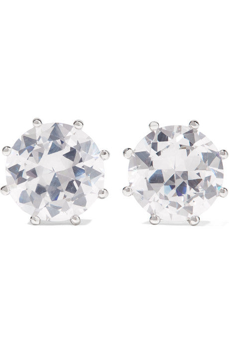 Rhodium-plated cubic zirconia earrings