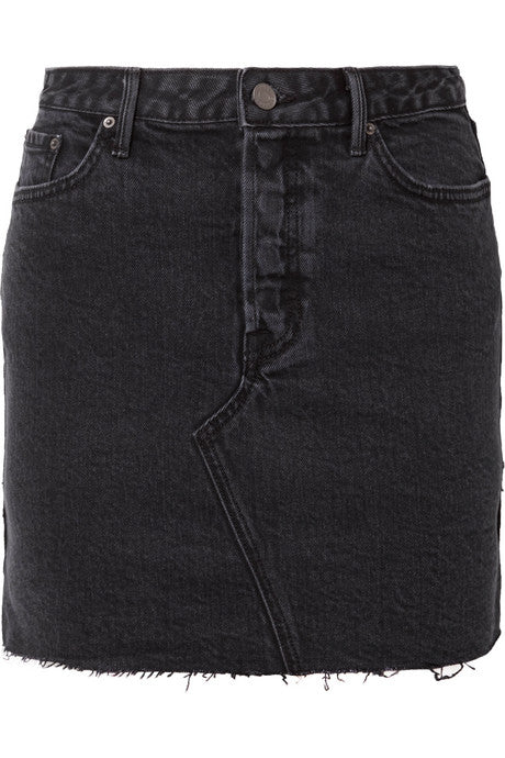 Blaire frayed denim mini skirt