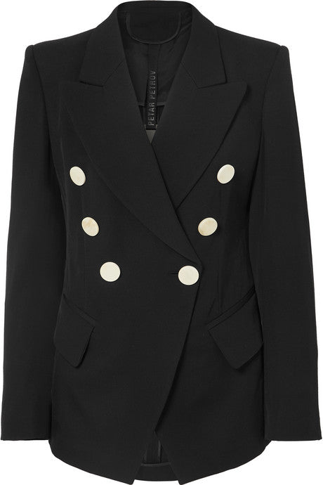 Double-breasted wool-faille blazer