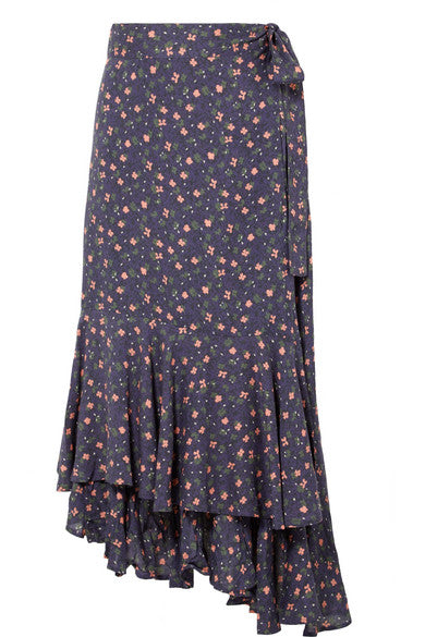 Rosita floral-print voile wrap skirt