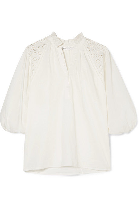 Vera broderie anglaise cotton-voile blouse