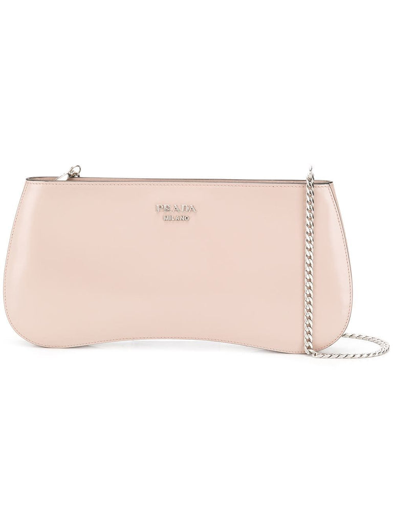 logo chain curve shoulder bag