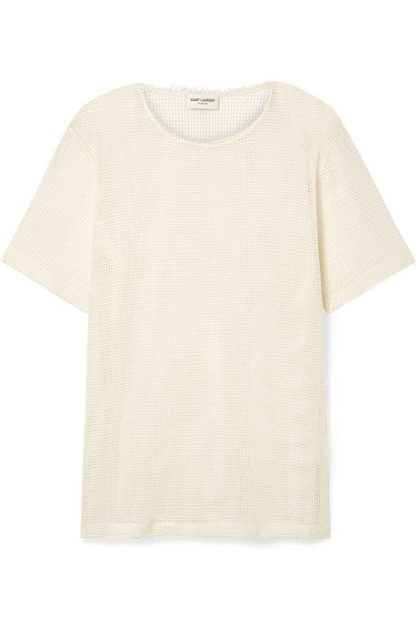 Cotton-mesh T-shirt