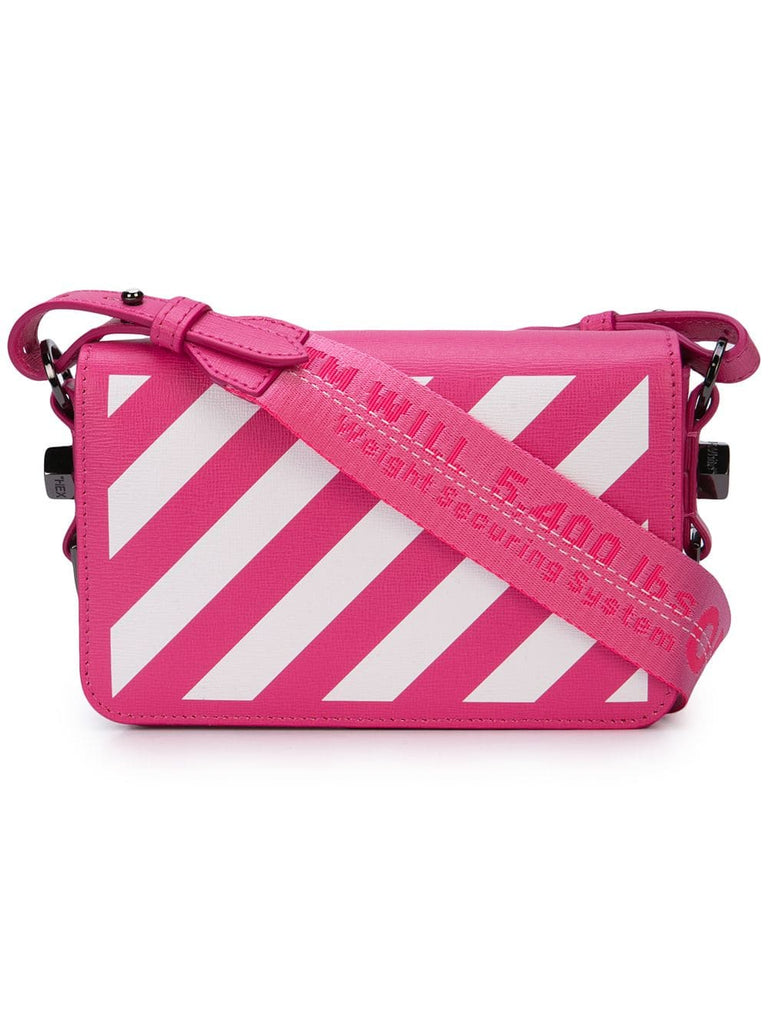 diagonal striped shoulder bag