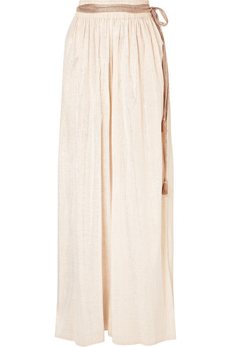 Nadira cotton and Lurex-blend gauze wide-leg pants