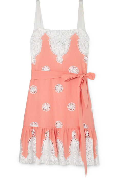 Mindy lace-trimmed cotton-voile dress