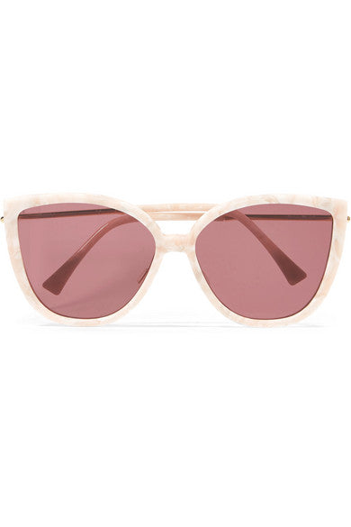 Gaia cat-eye acetate and gold-tone sunglasses