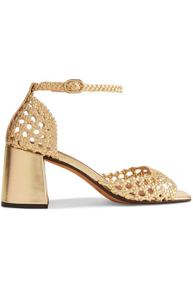 Procida woven metallic leather sandals