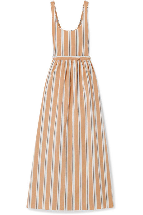 Oriana striped stretch-cotton poplin maxi dress