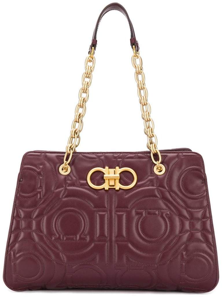 logo quilted tote