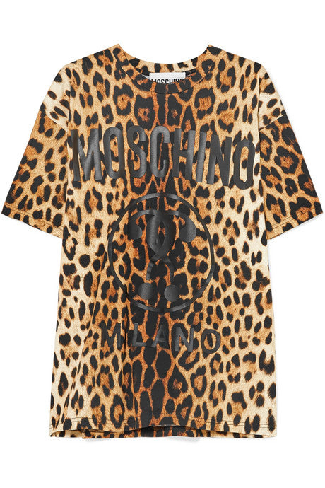 Leopard-print cotton-jersey T-shirt