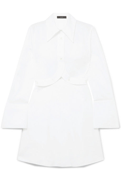 Convertible cotton-poplin shirt dress