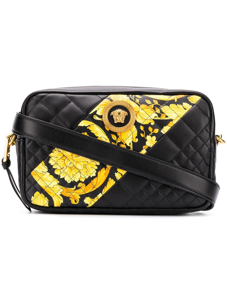 Gold hibiscus shoulder bag