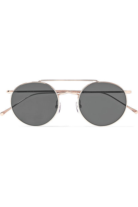 Allen M round-frame rose gold-tone sunglasses