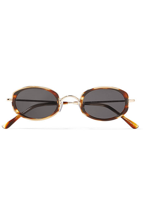 Ravello round-frame tortoiseshell acetate and silver-tone sunglasses