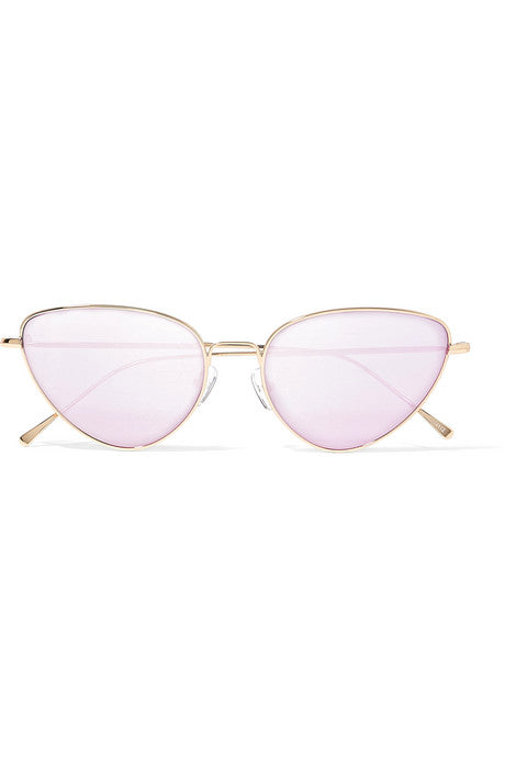 Rebecca cat-eye rose gold-tone mirrored sunglasses