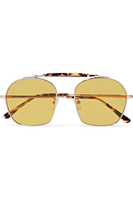 Samui round-frame tortoiseshell acetate and metal sunglasses