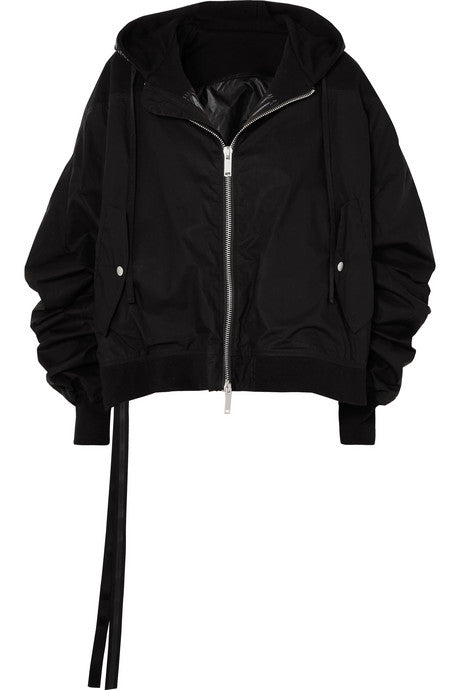 Hooded cotton bomber jacket