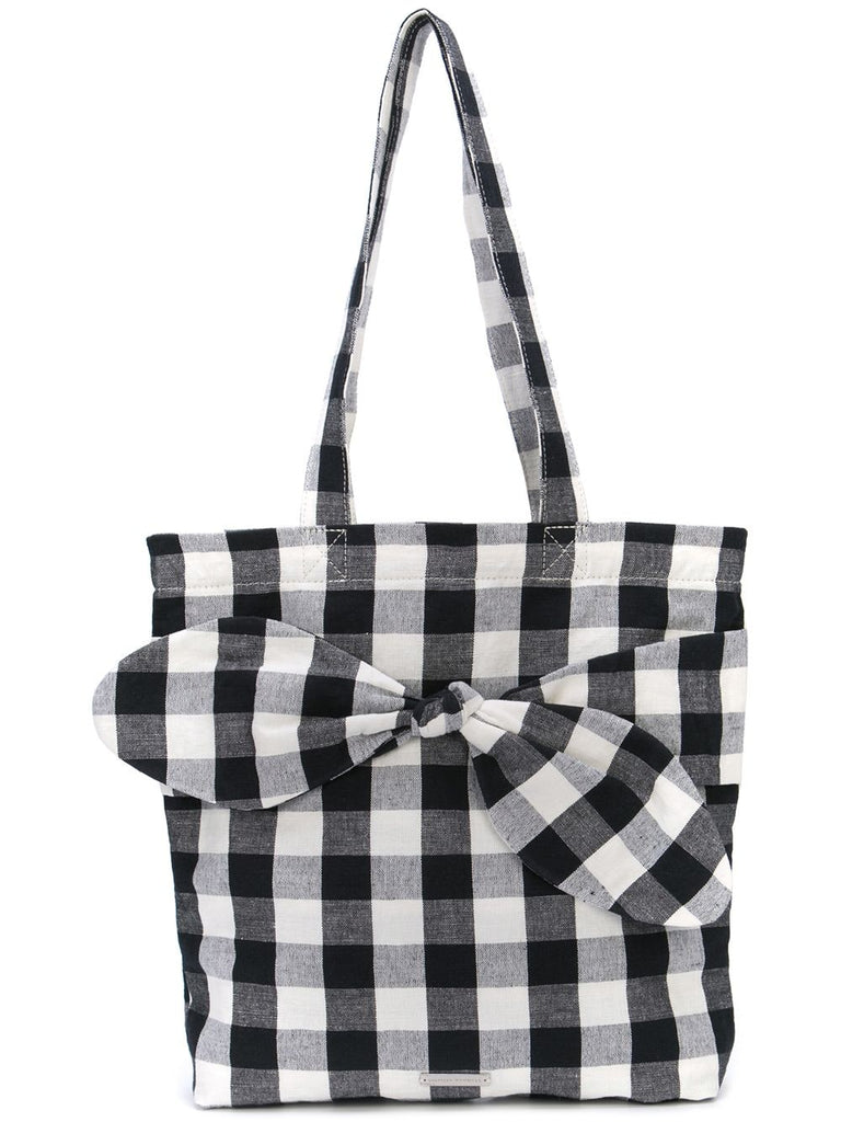 Bessie gingham-print tote