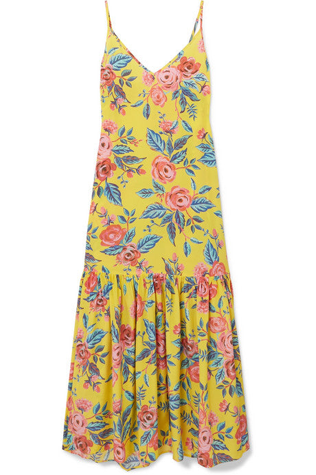 Elke floral-print silk crepe de chine maxi dress