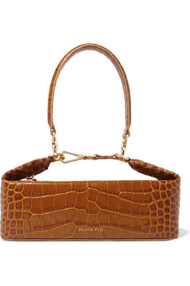 Olivia croc-effect leather tote