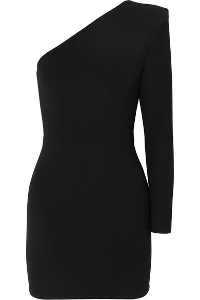 Ambre one-sleeve crepe mini dress