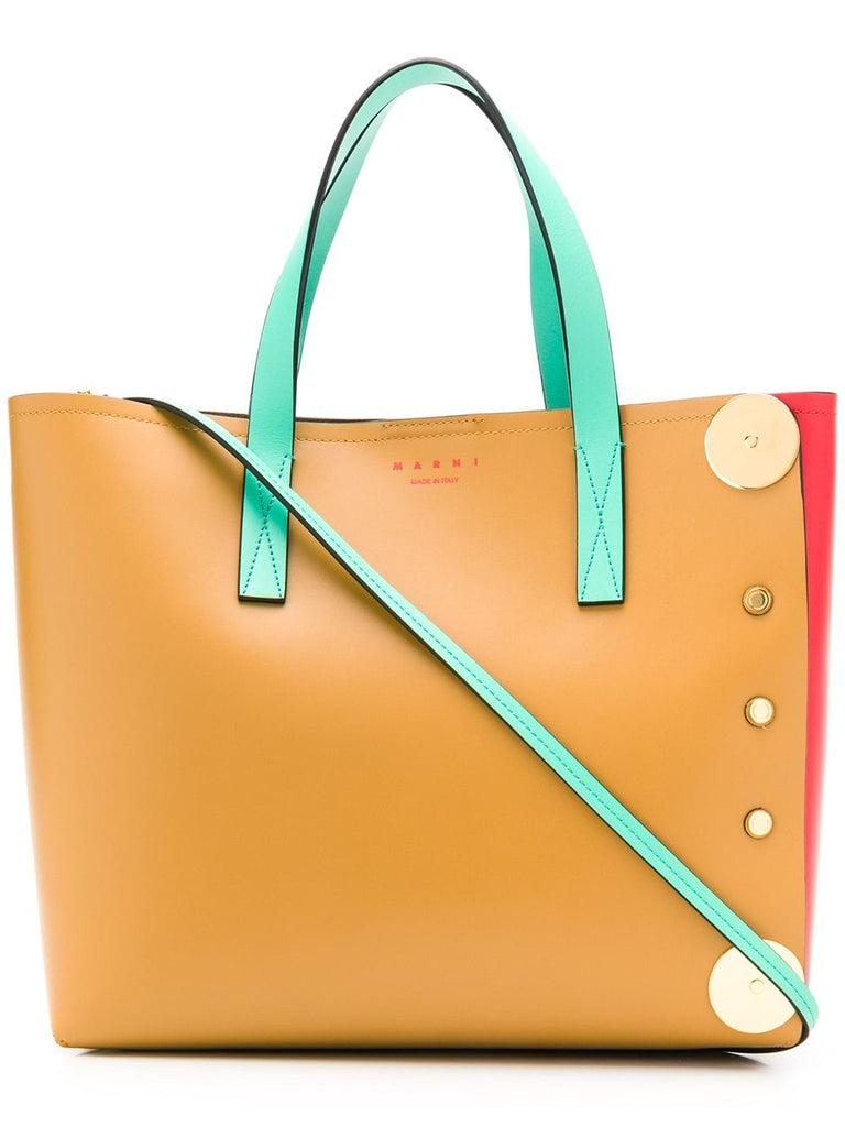 colour block shopping tote