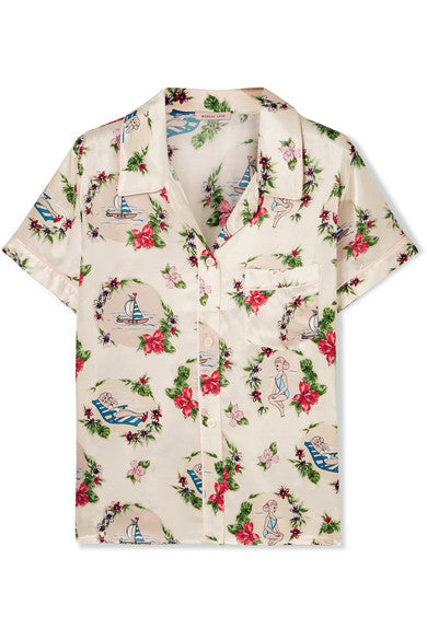 Tami printed satin pajama shirt