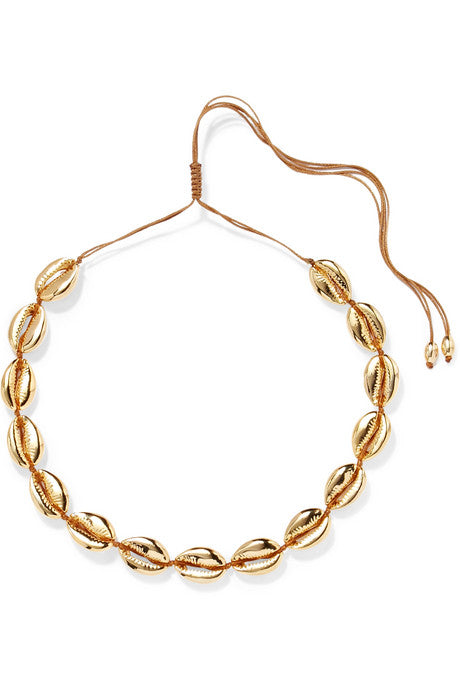 Large Puka gold-plated necklace