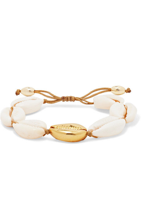 Large Puka gold-plated and shell bracelet